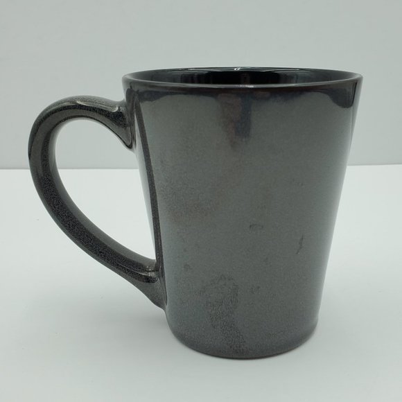 Pfaltzgraff Aria Gray Mugs Dark Slate Grey Large Handled Coffee Cups - Picture 8 of 9